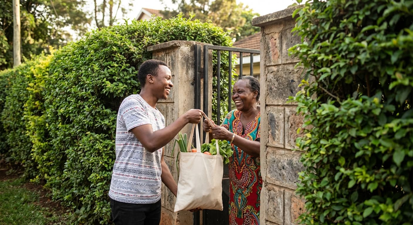 Neighbors helping each other